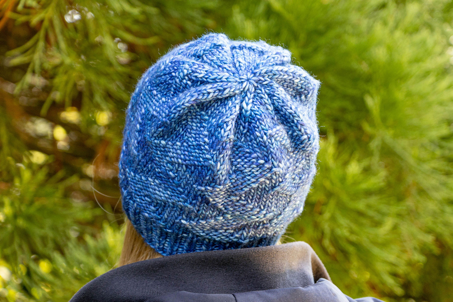 Blaumelierte Beanie