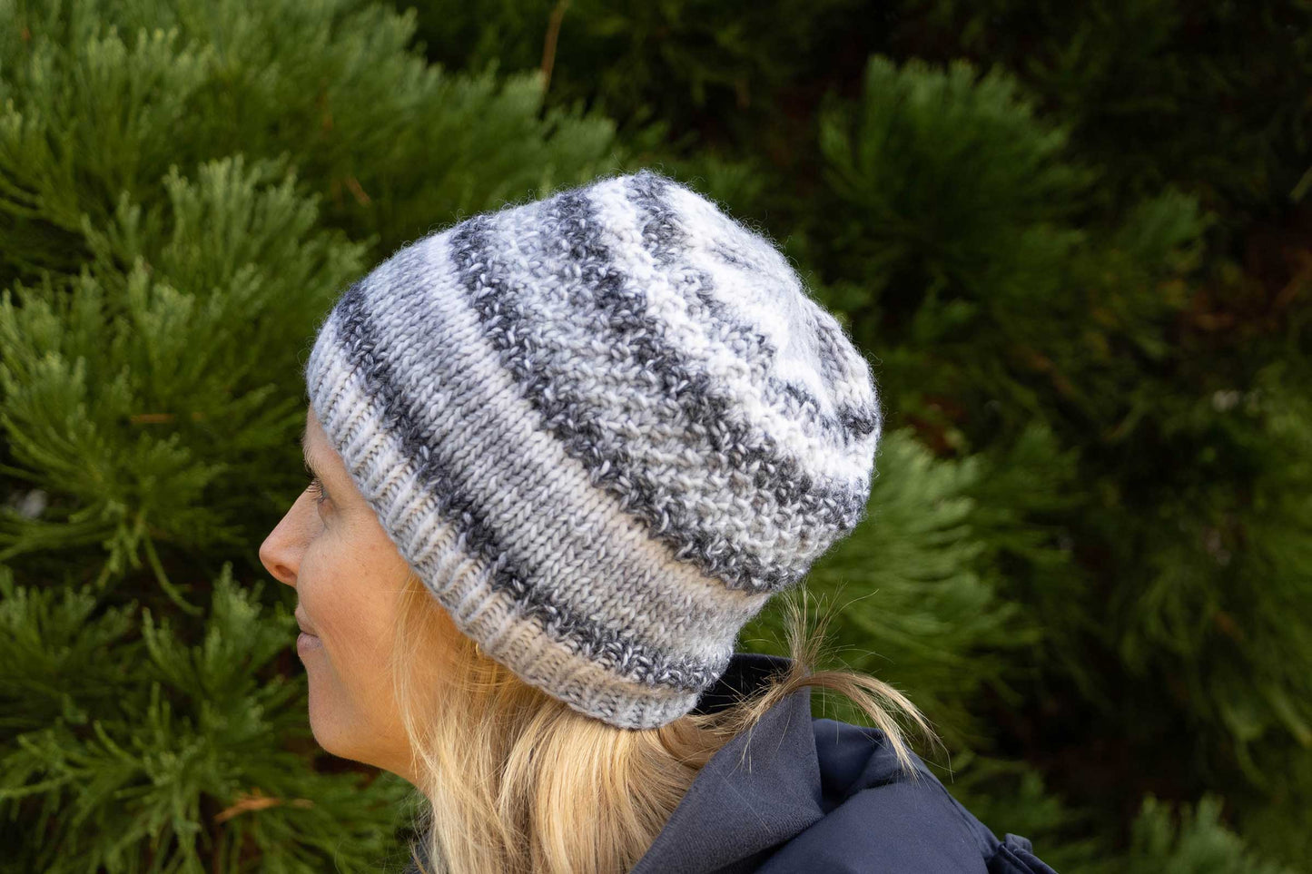 Graumelierte Beanie