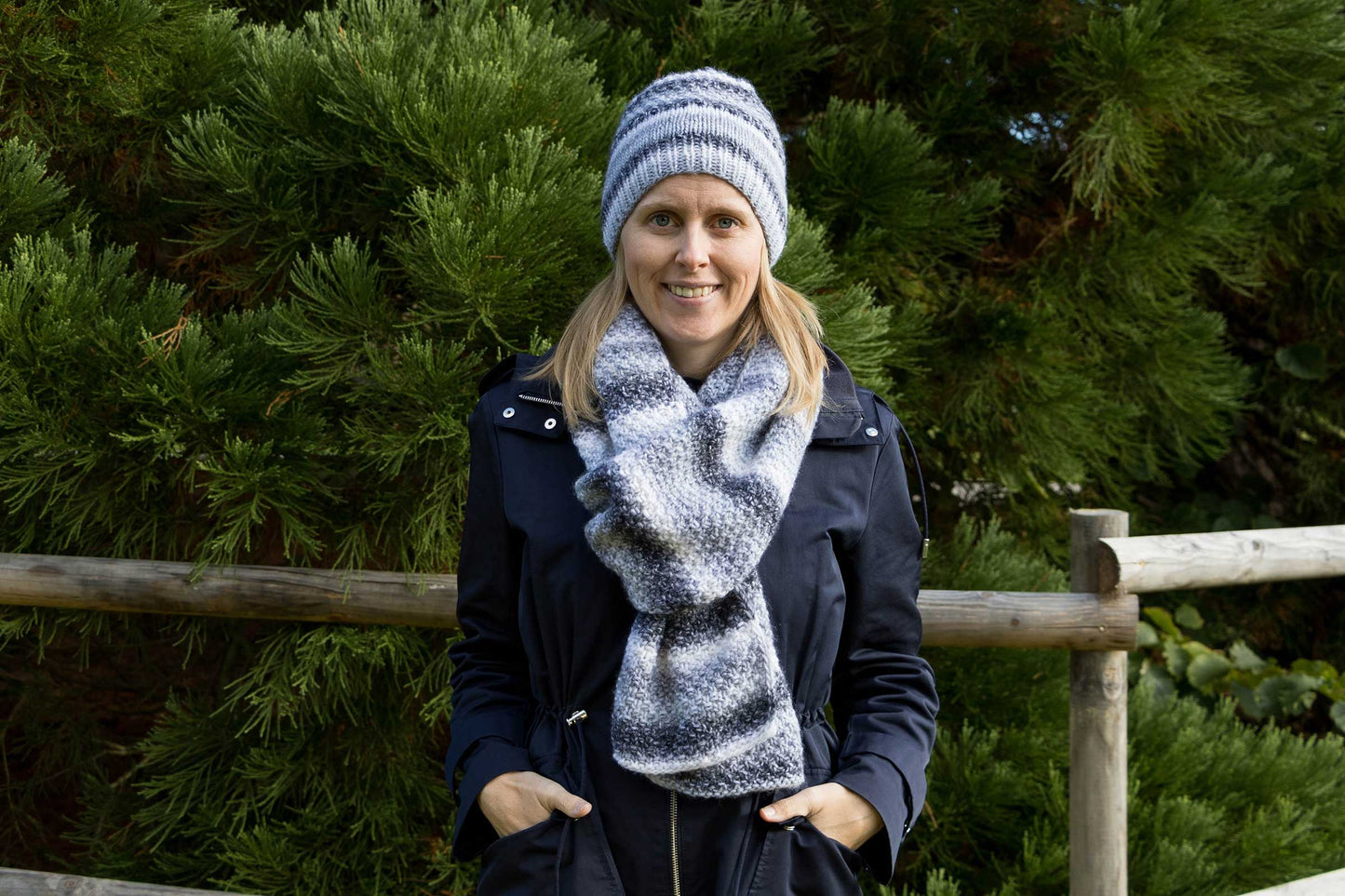 Graumelierte Beanie