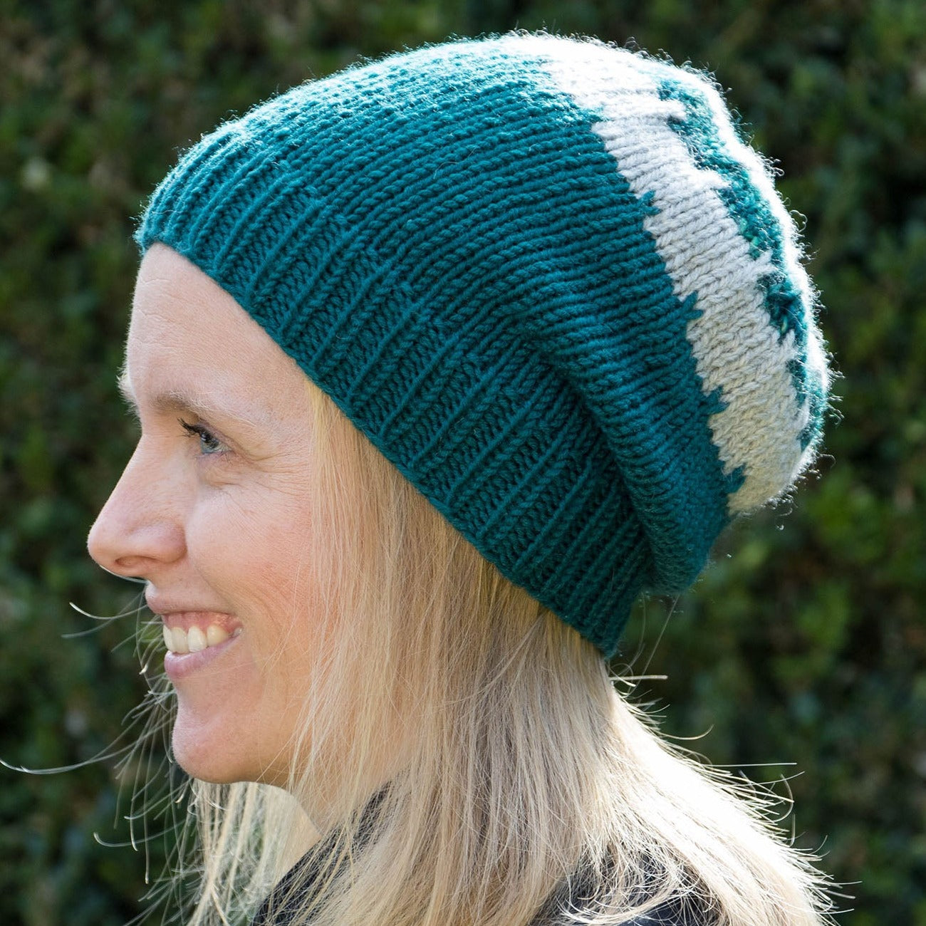 Grün-graue Beanie