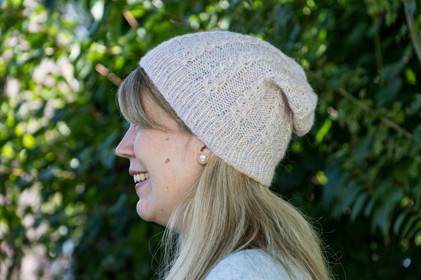 Rosa melierte Beanie