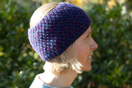 Blau-pink-grünes Stirnband