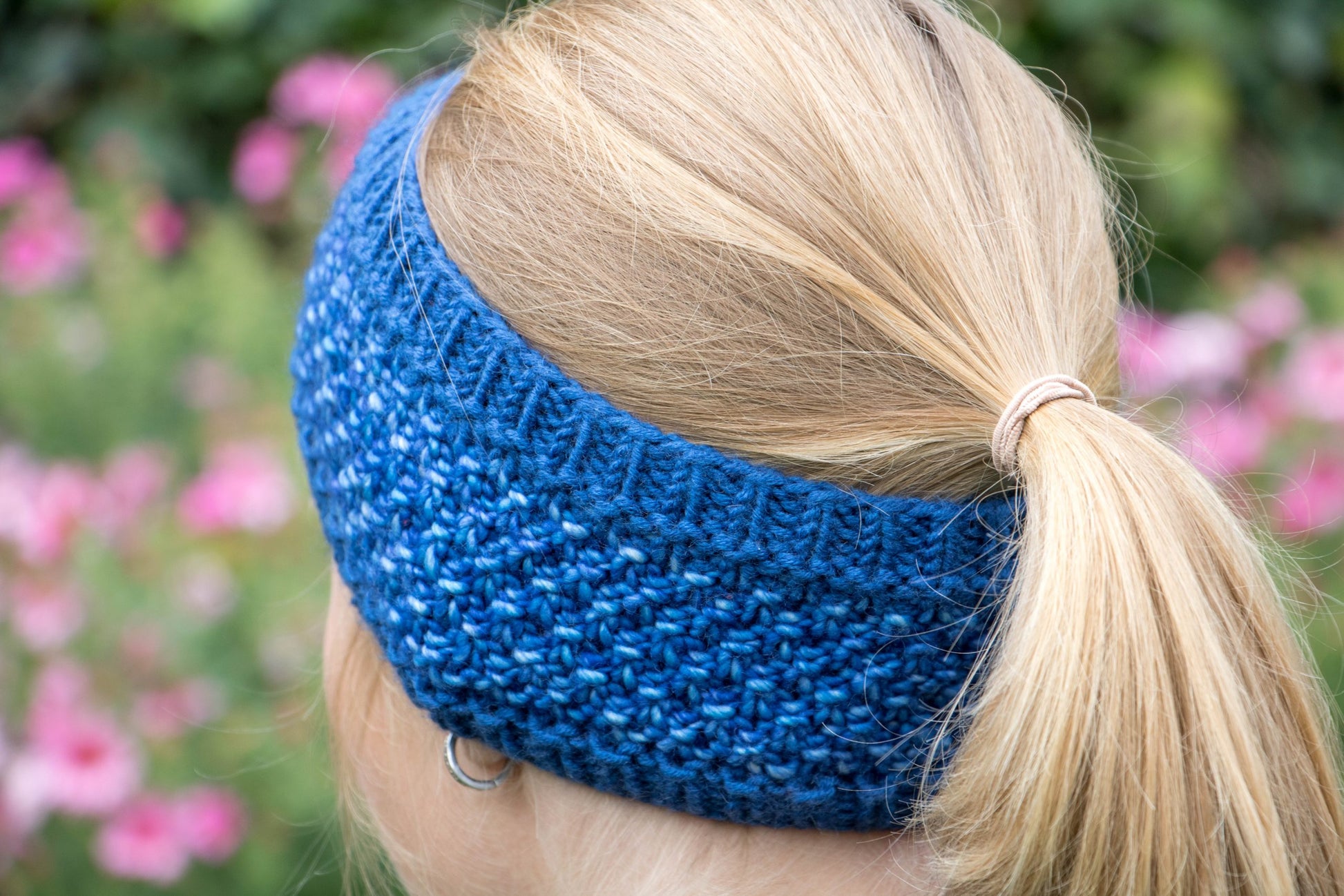 Blaumelierte Beanie