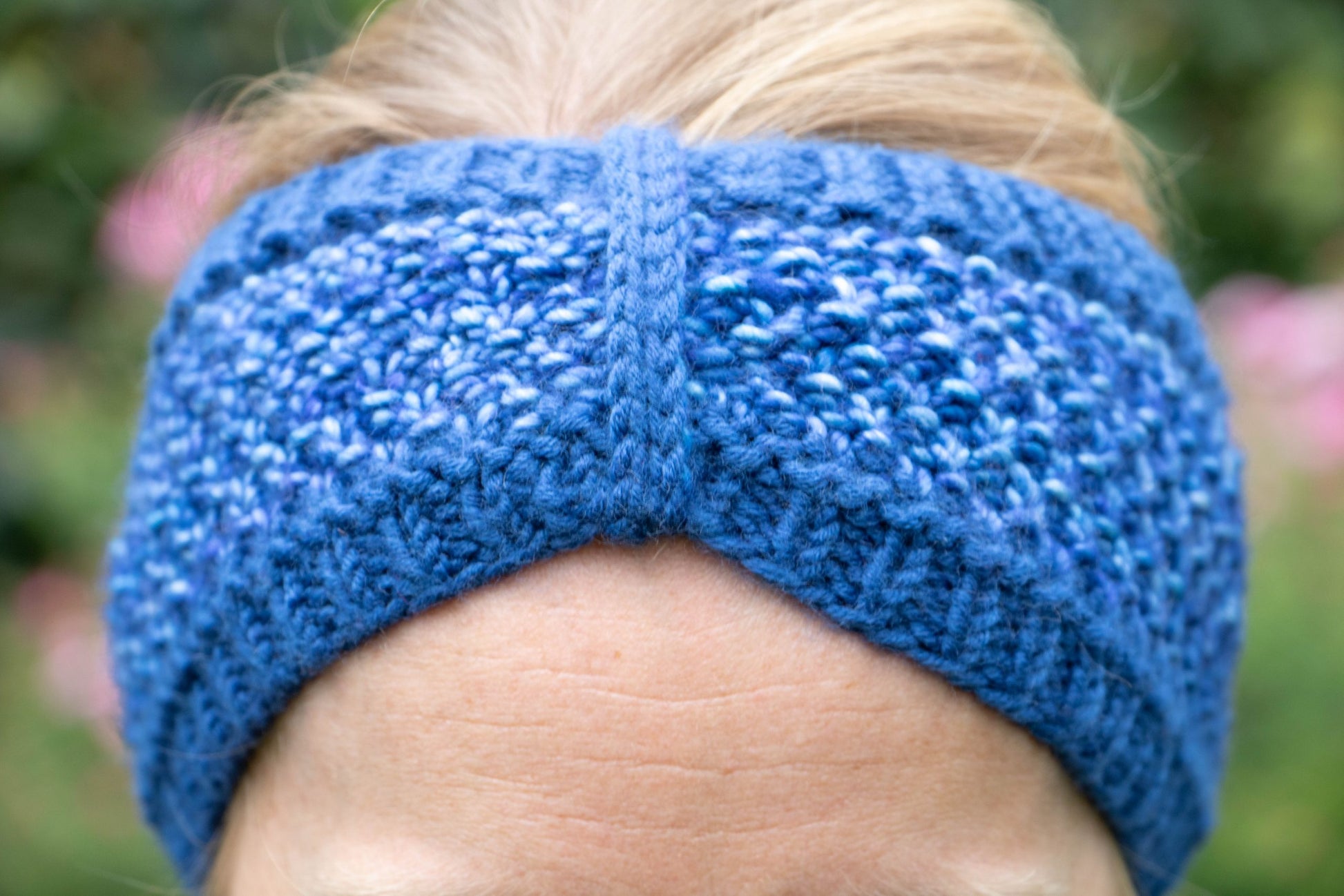 Blaumelierte Beanie