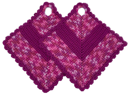 Pinkmelierte Topflappen